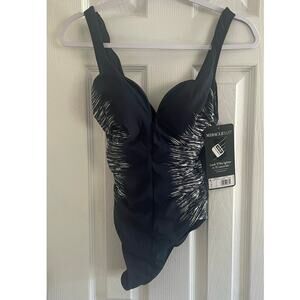 MIRACLESUIT "SILVER SHORES TEMPTRESS" one piece swimsuit in Midnight, A32